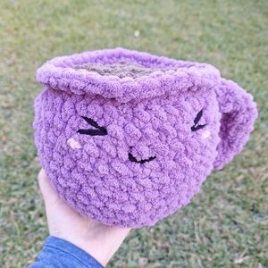 Purple Crocheted Coffee Plushie